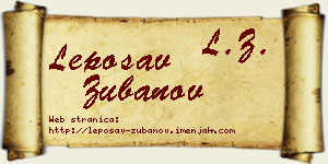 Leposav Zubanov vizit kartica